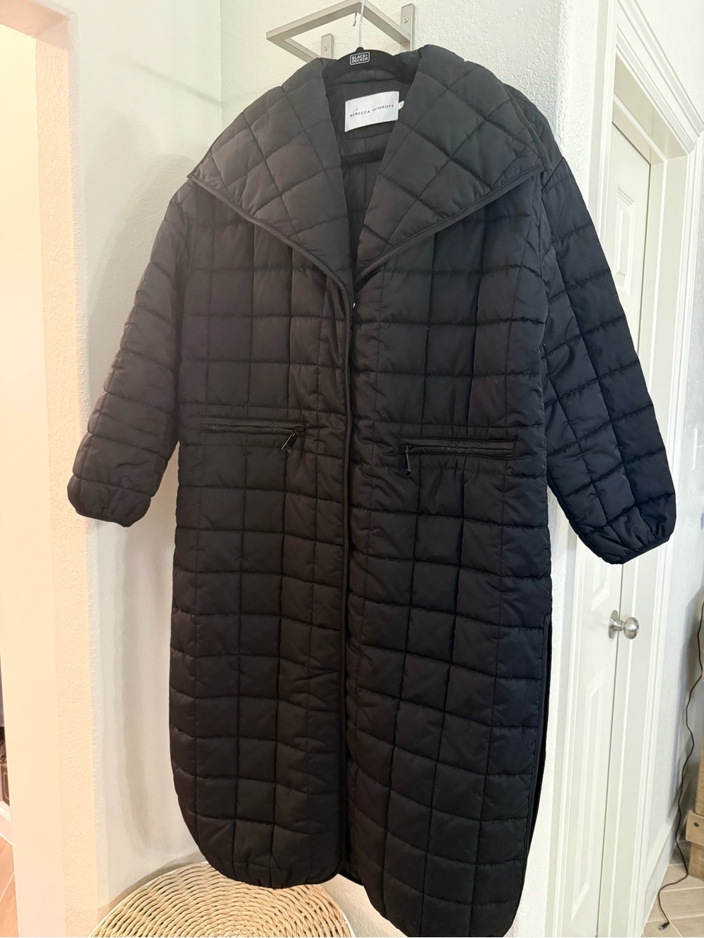 Rebecca Minkoff Black Quilted Long Puffer Coat Medium